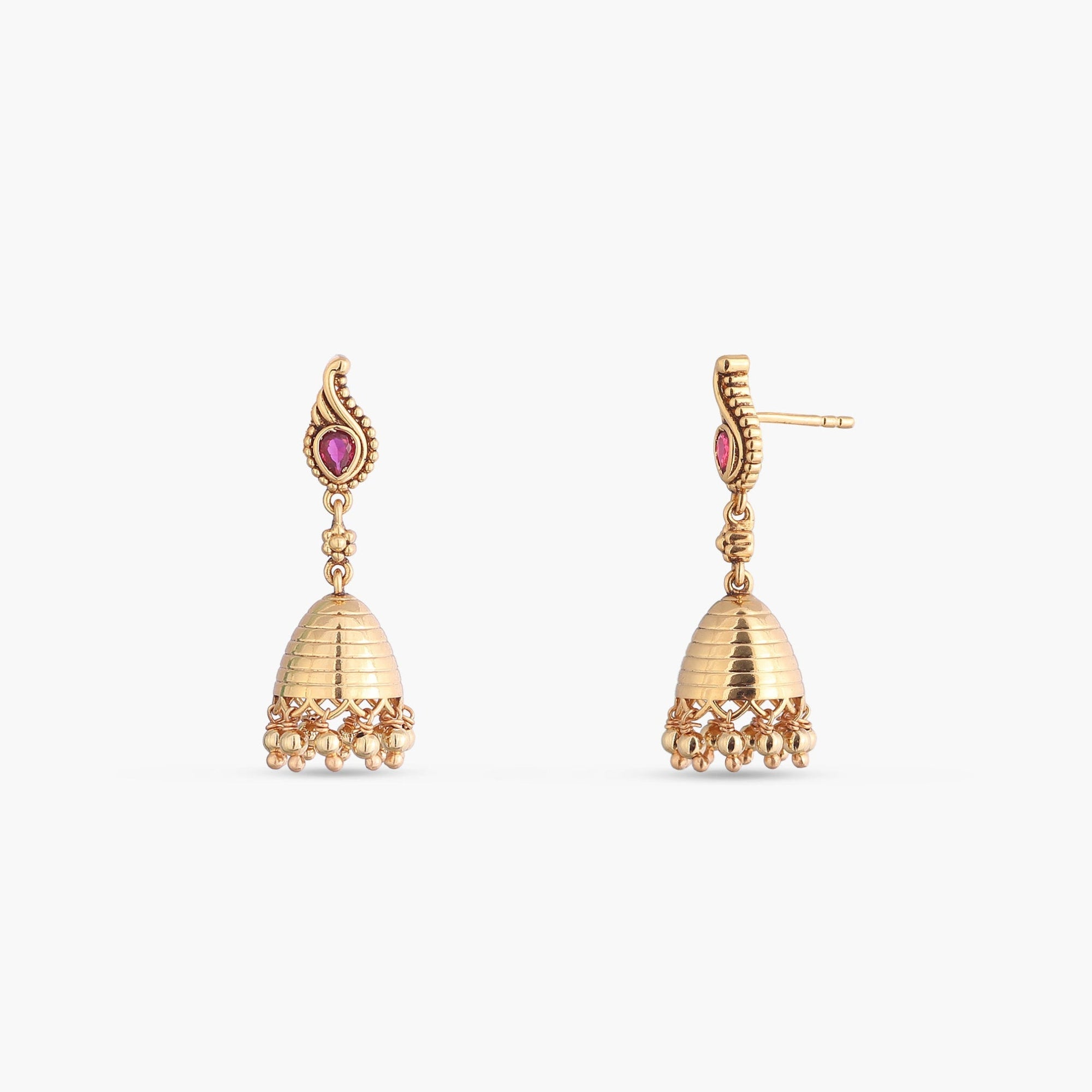 Diya Antique Silver Jhumka Earrings