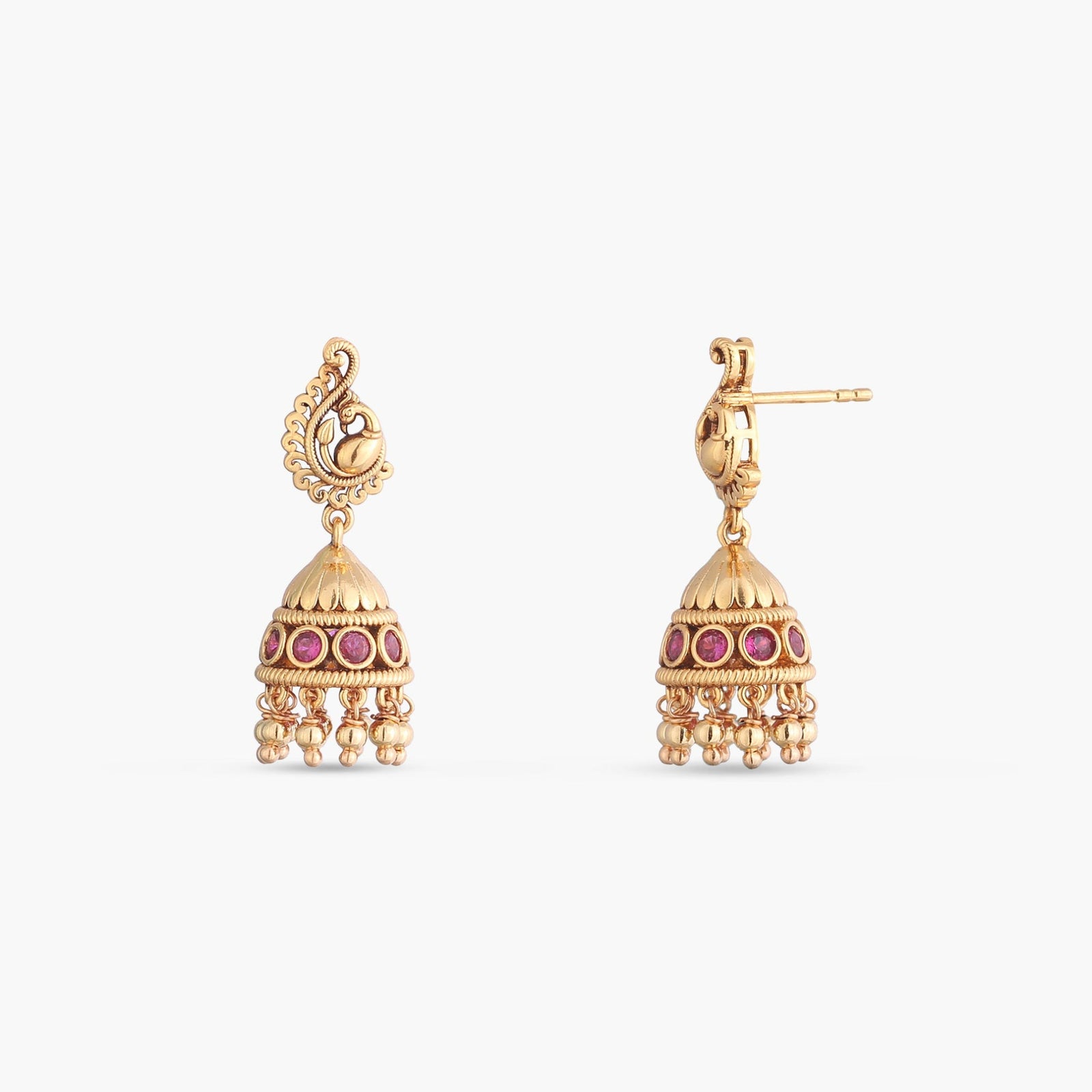 Navil Traditional Silver Jhumka Earrings