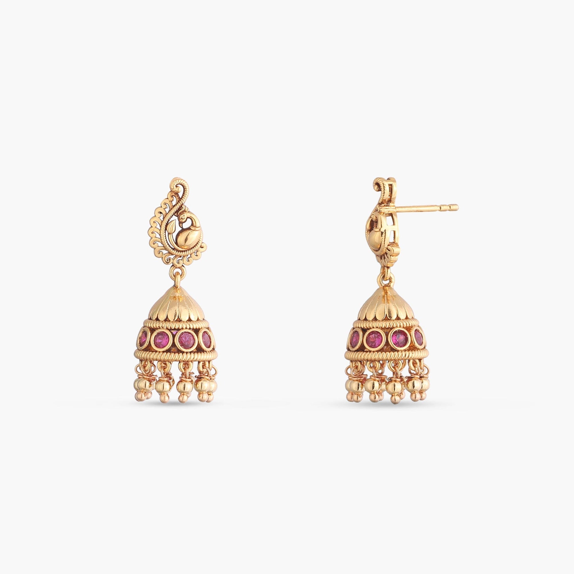 Navil Traditional Silver Jhumka Earrings