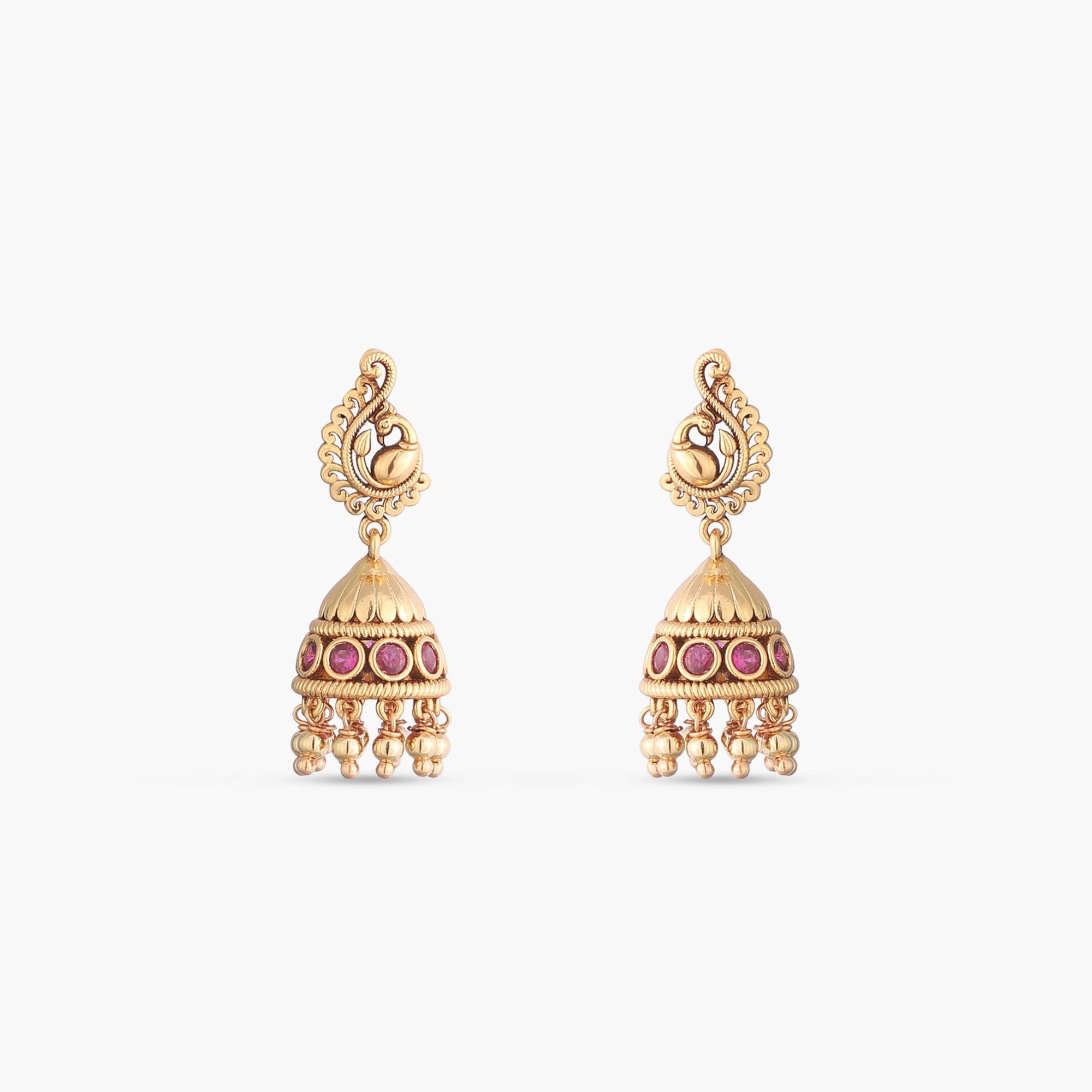 Navil Traditional Silver Jhumka Earrings