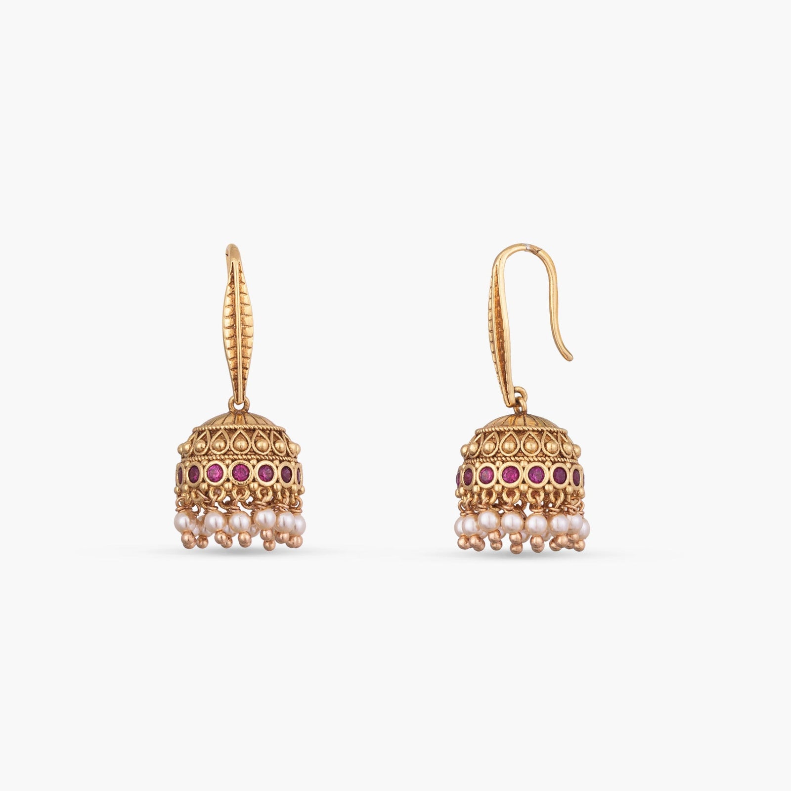 Priya Antique Silver Jhumka Earrings