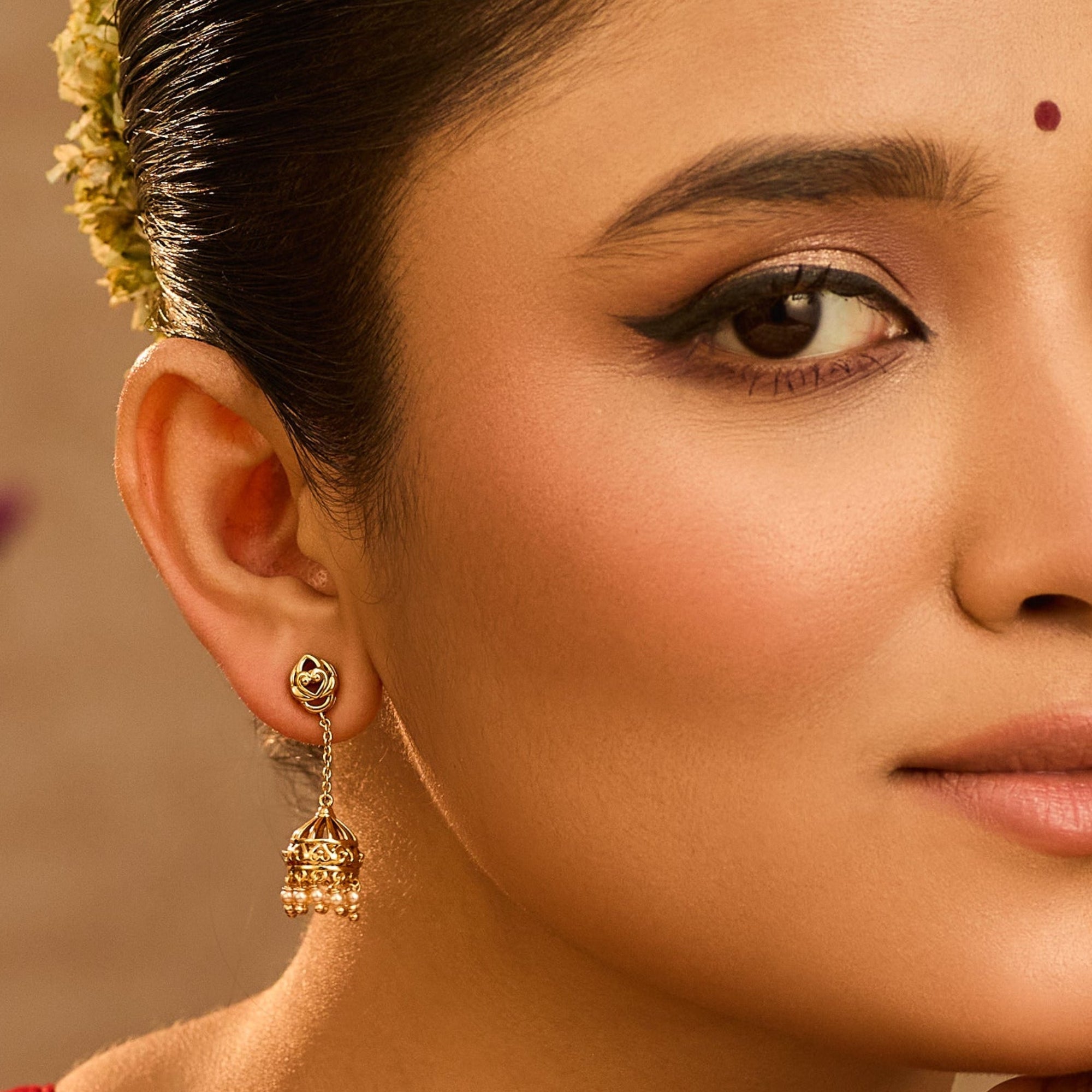 Meher Antique Jhumka Silver Earrings