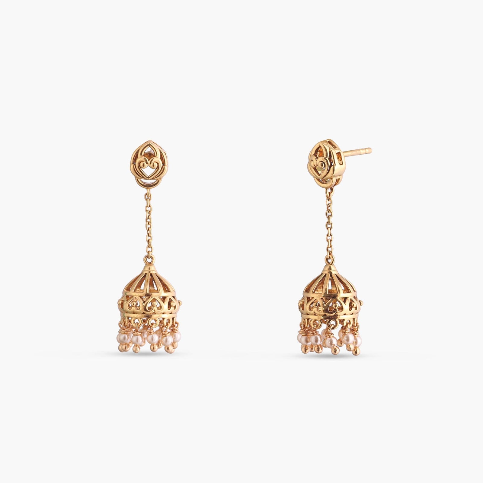 Meher Antique Jhumka Silver Earrings