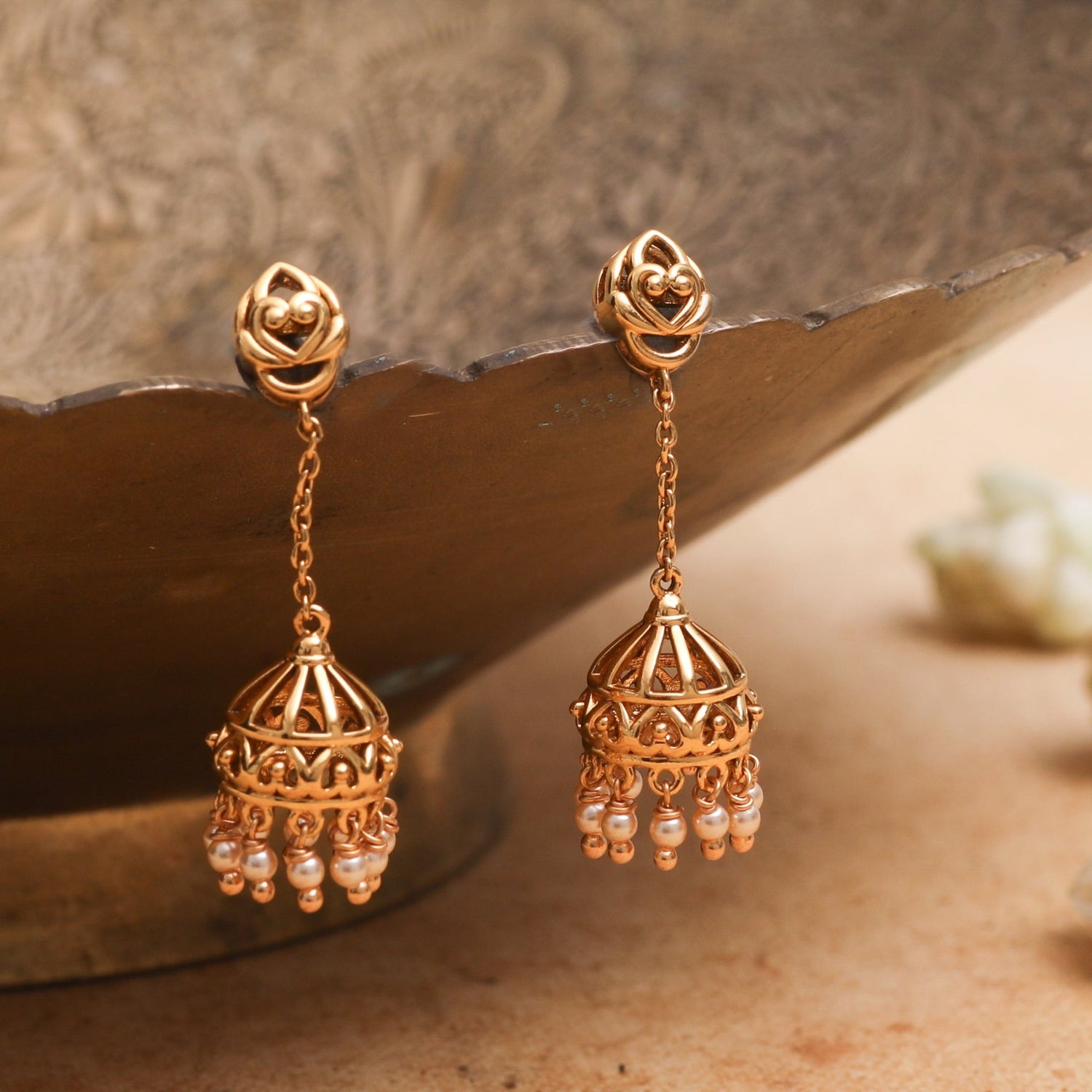 Earrings Meher Antique Jhumka Silver Earrings