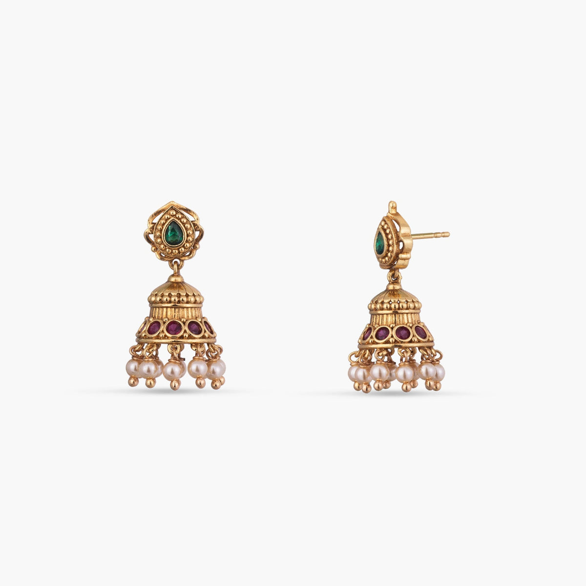 Kamala Antique Silver Jhumka Earrings