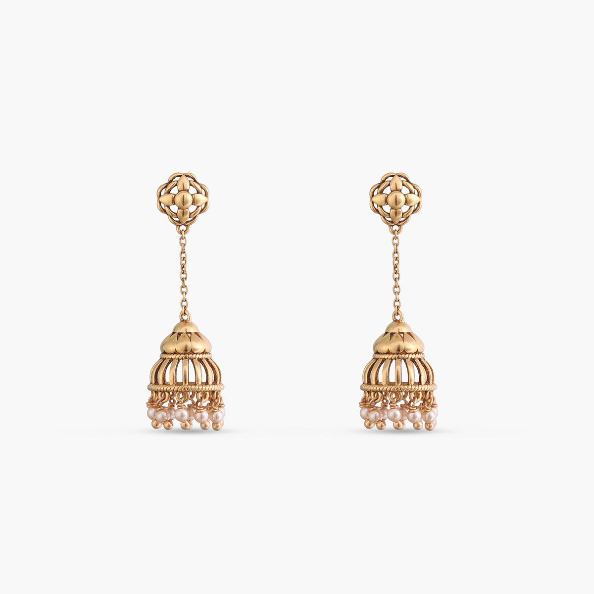 Basra Antique Jhumka Silver Earrings
