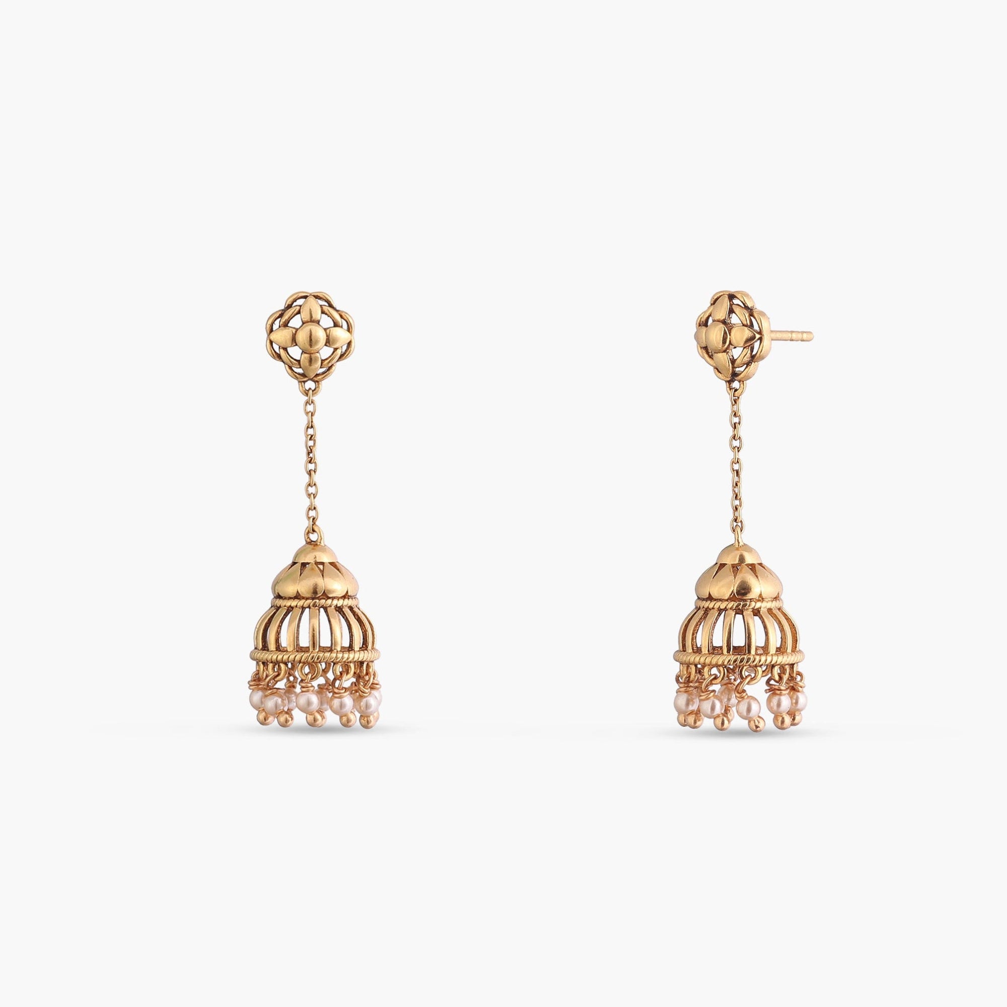 Basra Antique Jhumka Silver Earrings
