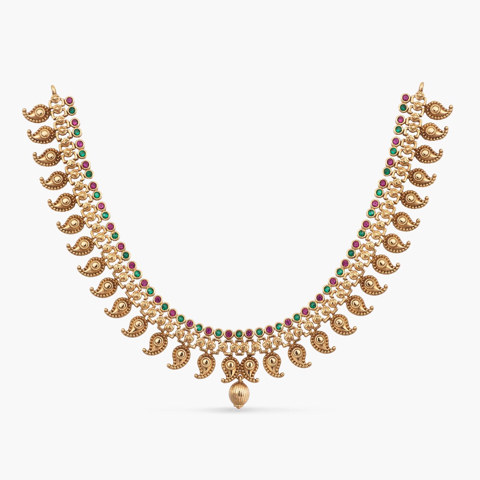 Manohara Kempu Antique Silver Necklace