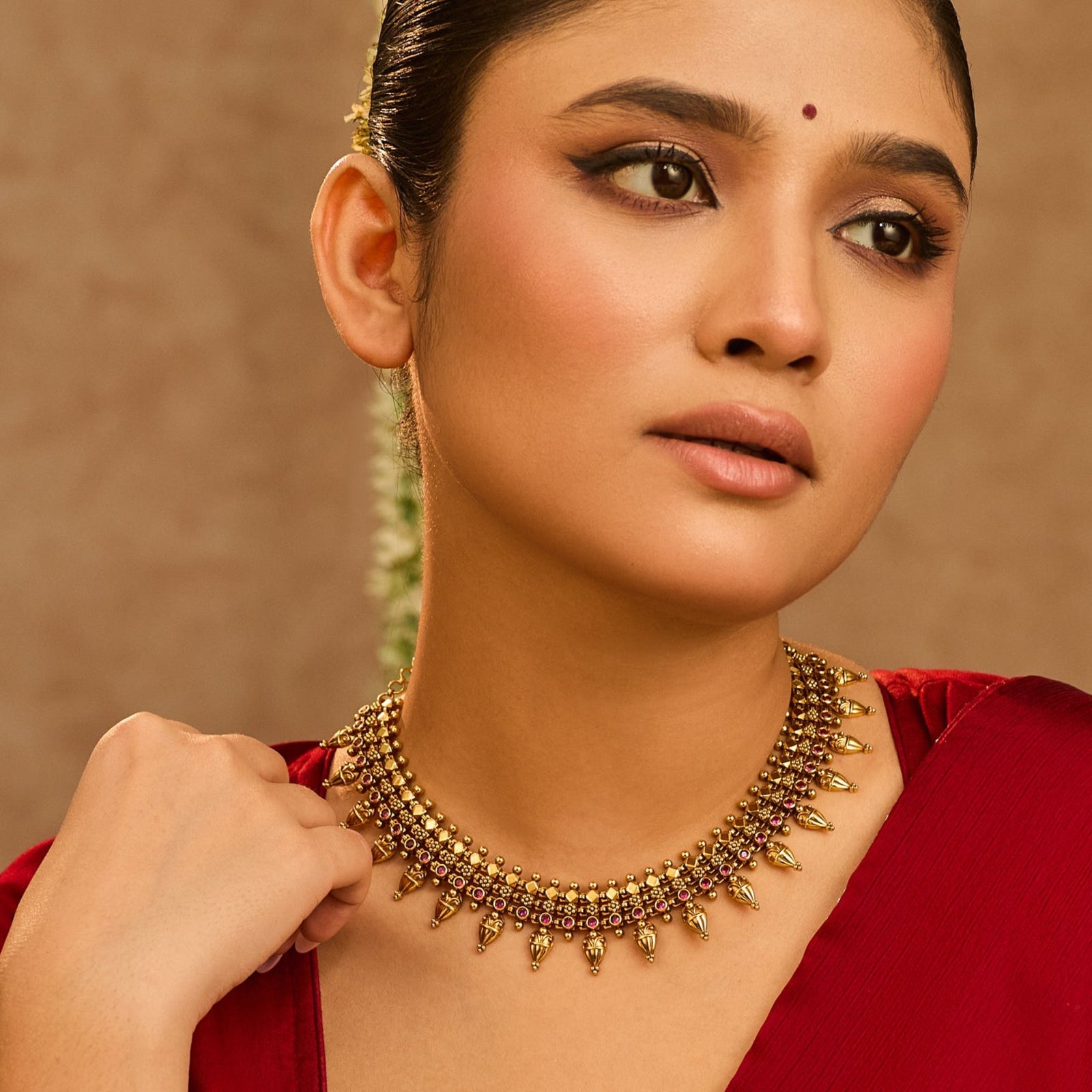 Daksha Antique Silver Necklace