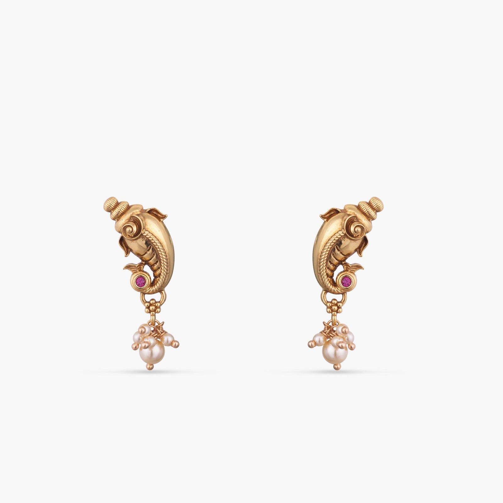 Vinayaka Antique Silver Stud Earrings