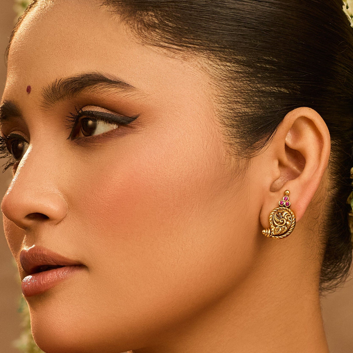 Earrings Charvi Mango Antique Silver Stud Earrings