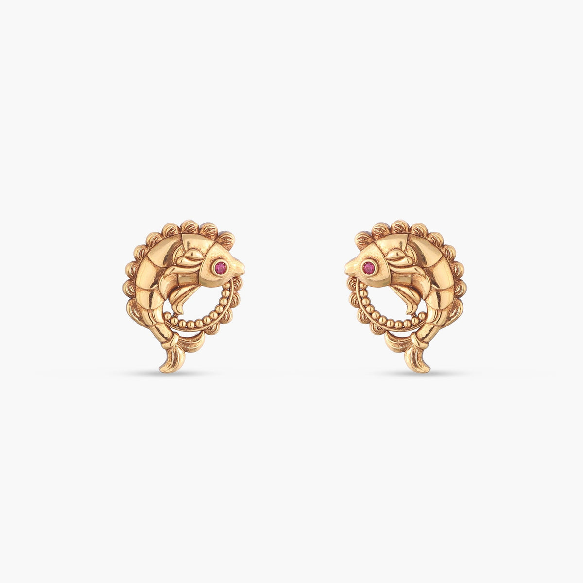 Snigdha Matsya Antique Silver Stud Earrings