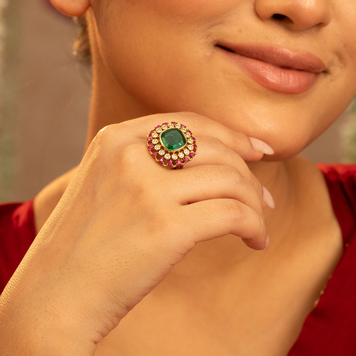 Finger Ring Prajwala Moissanite Silver Ring