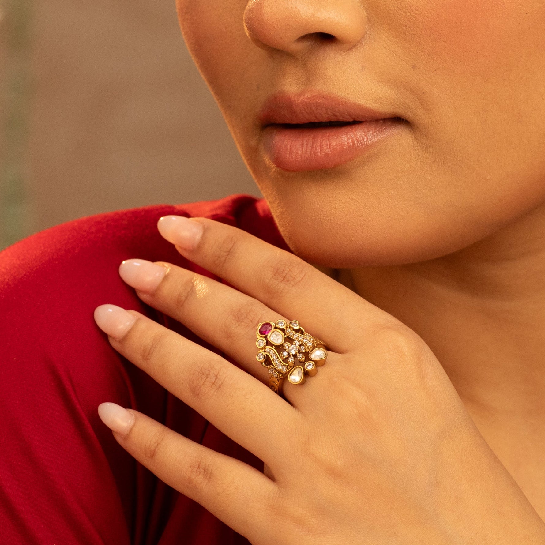 Finger Ring Lira Moissanite Silver Ring