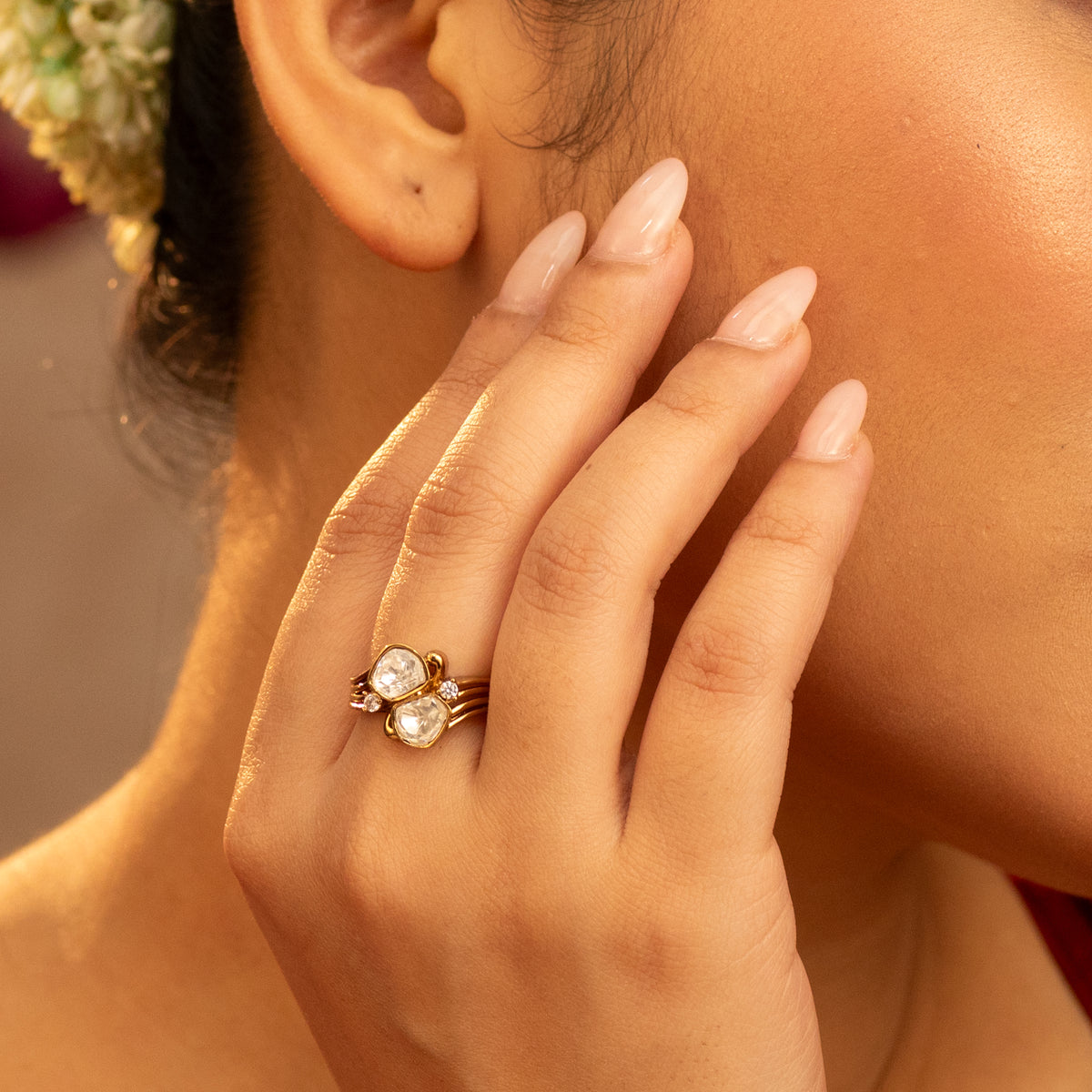 Vanya Twisted Moissanite Silver Ring