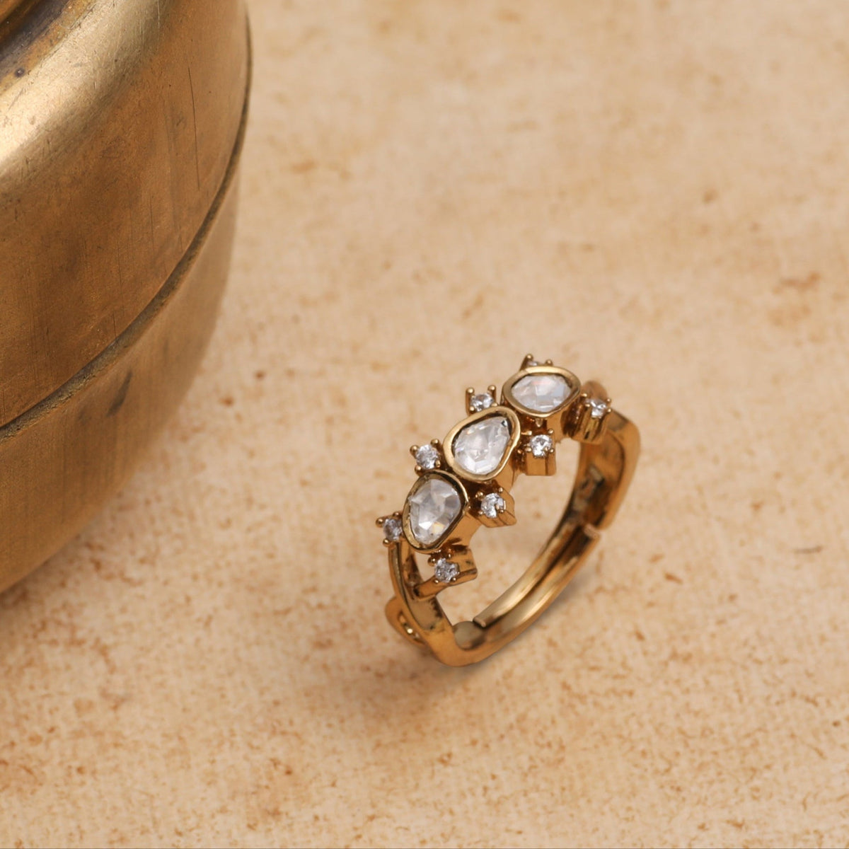 Finger Ring Elizabeth Moissanite Silver Ring