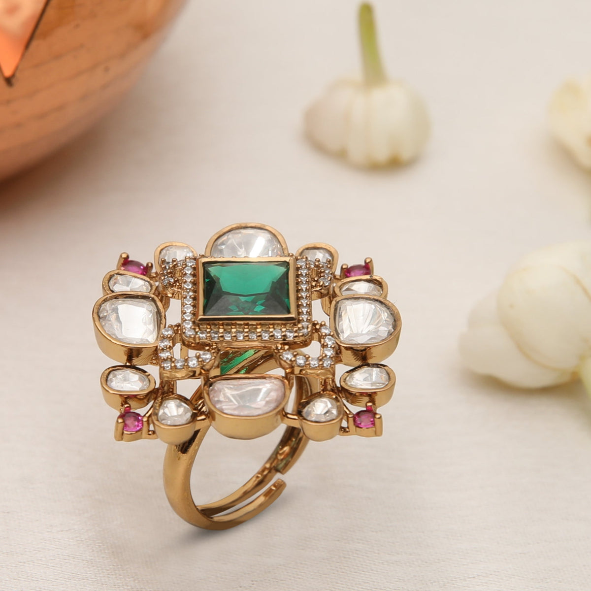 Nyra Moissanite Silver Ring 