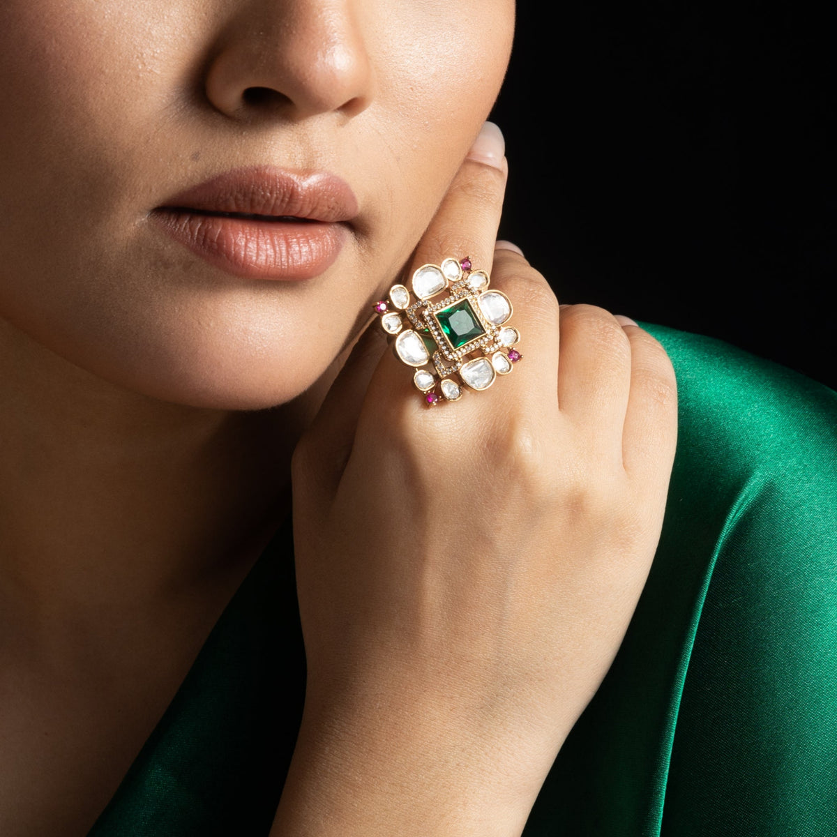 Nyra Moissanite Silver Ring 