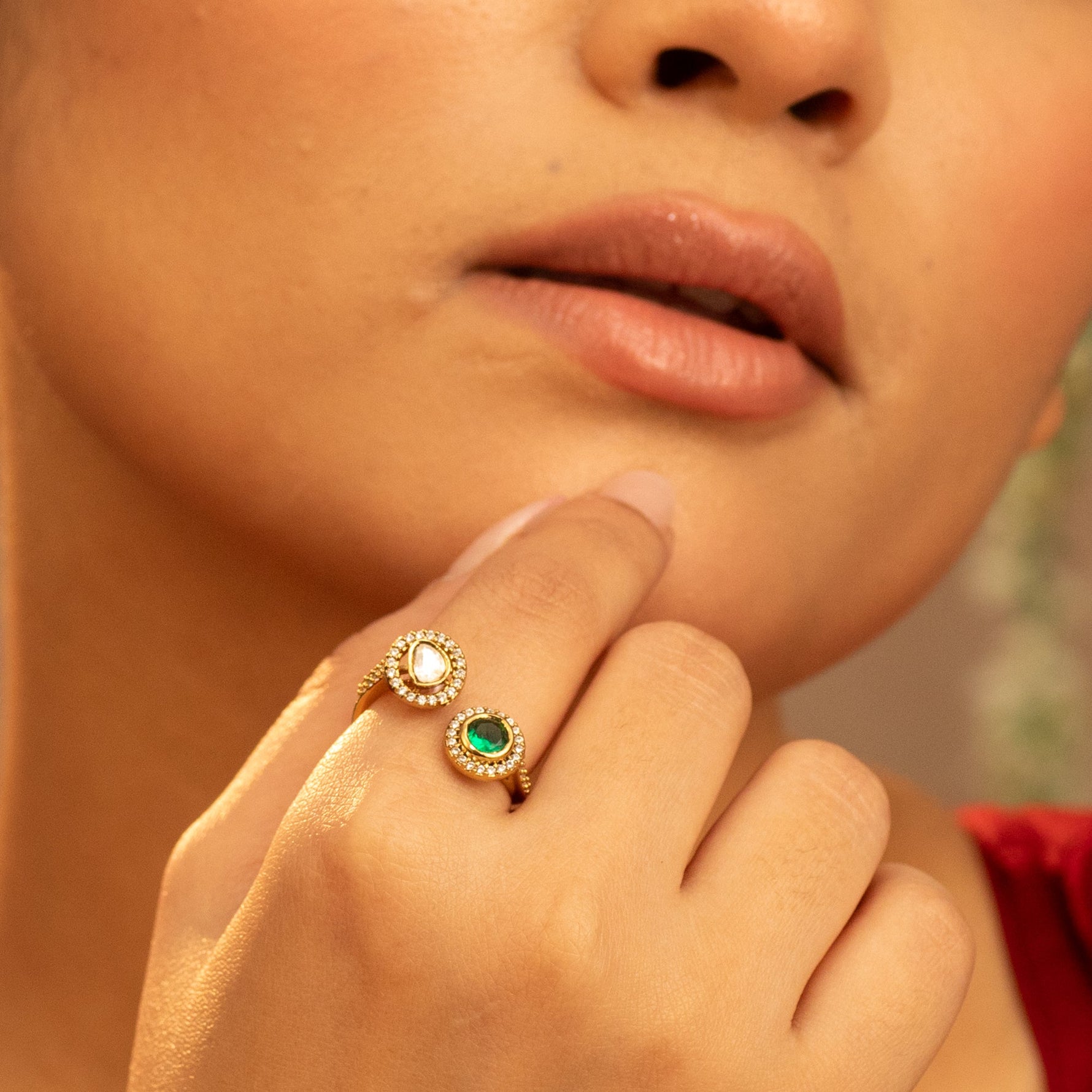 Finger Ring Rhea Toi et Moi Moissanite Silver Ring