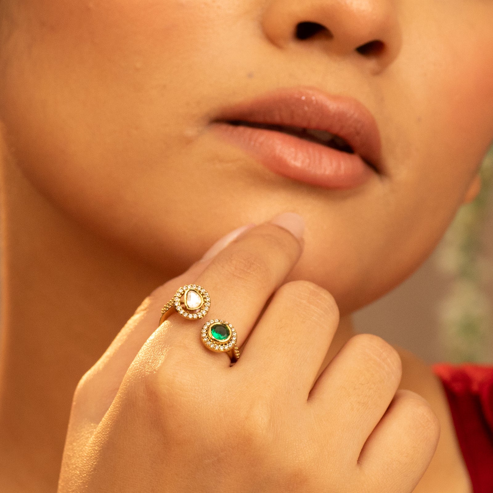 Rhea Toi et Moi Moissanite Silver Ring