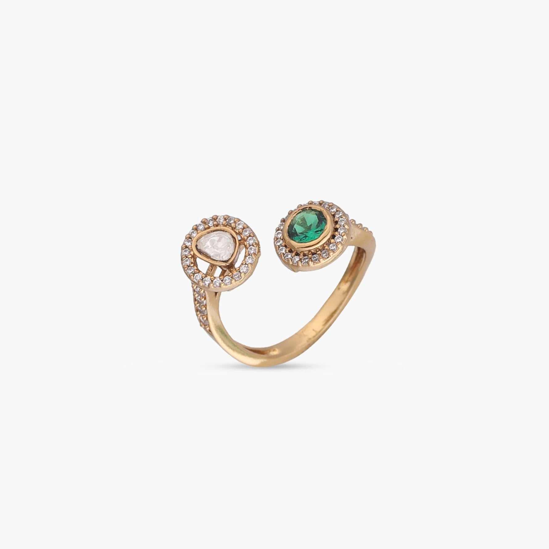 Finger Ring Rhea Toi et Moi Moissanite Silver Ring