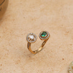 Finger Ring Rhea Toi et Moi Moissanite Silver Ring