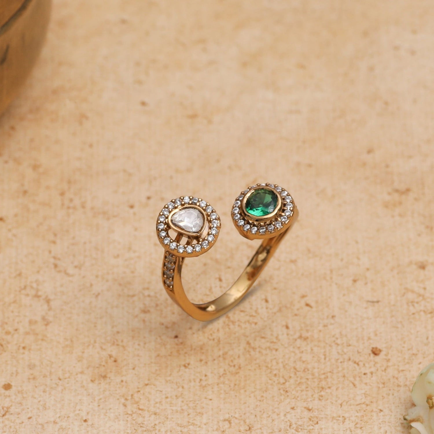 Finger Ring Rhea Toi et Moi Moissanite Silver Ring