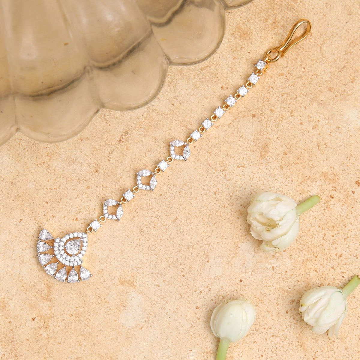 Hair Accessories Nysa CZ Silver Maang Tikka