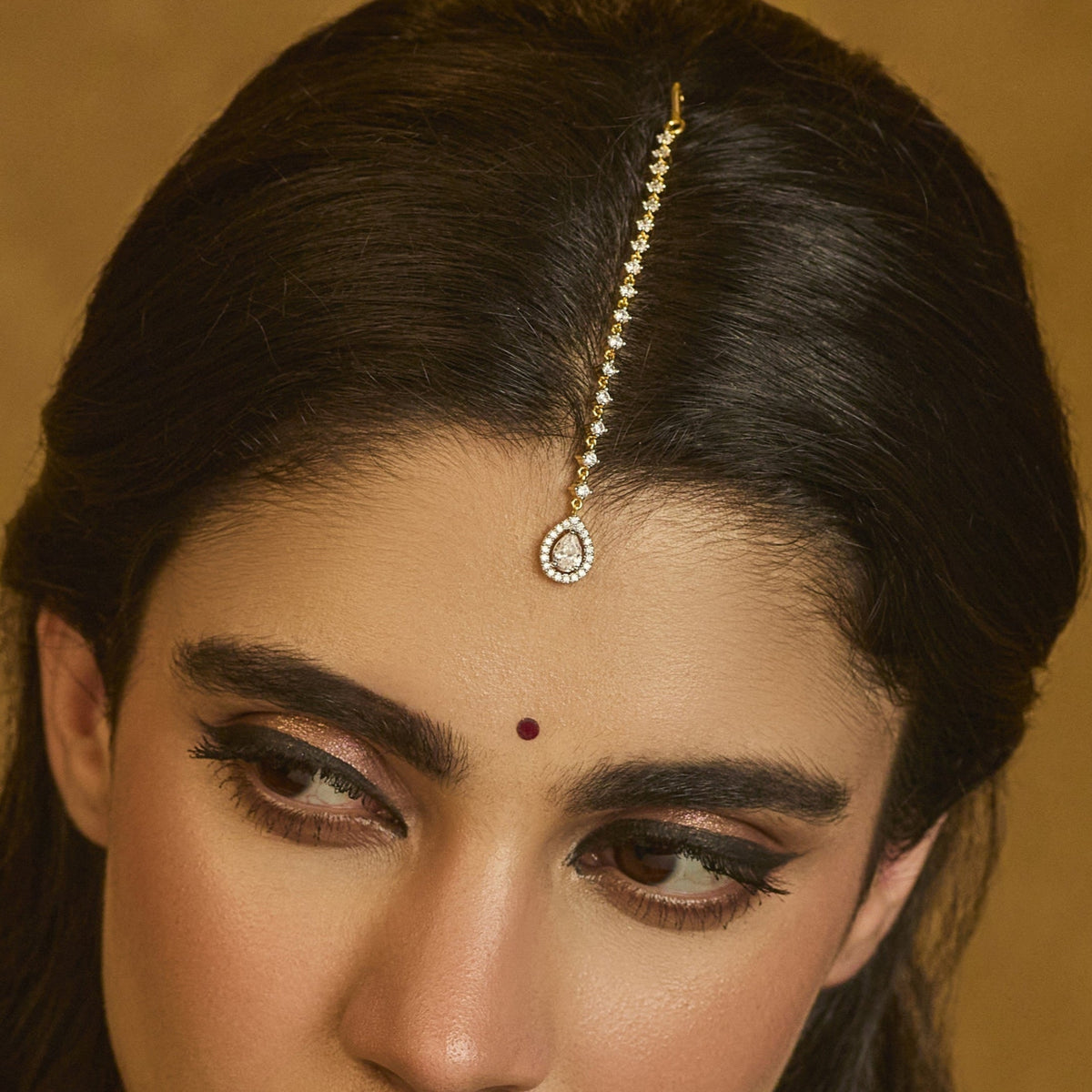 Ilisha CZ Silver Maang Tikka