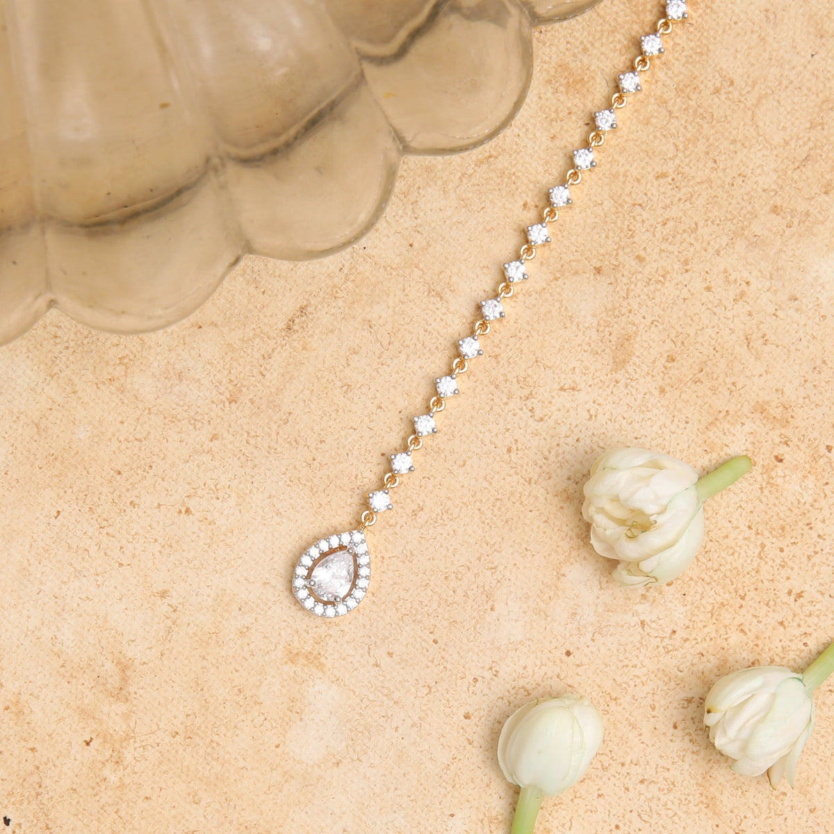 Hair Accessories Ilisha CZ Silver Maang Tikka