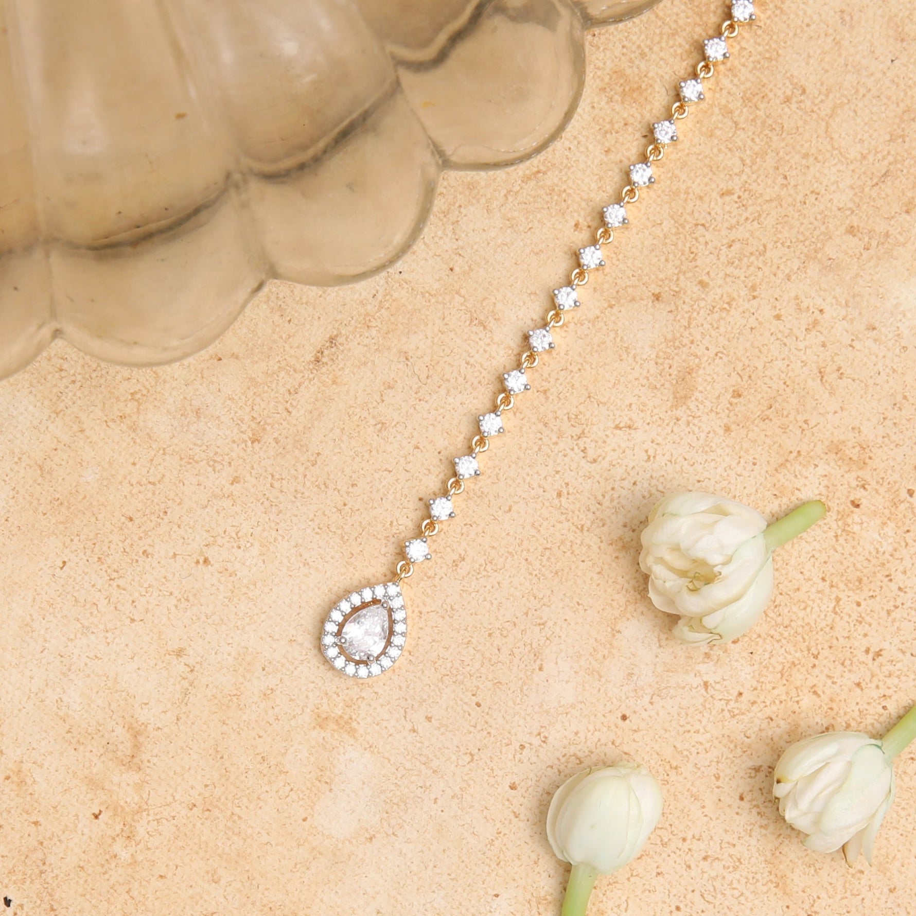 Hair Accessories Ilisha CZ Silver Maang Tikka