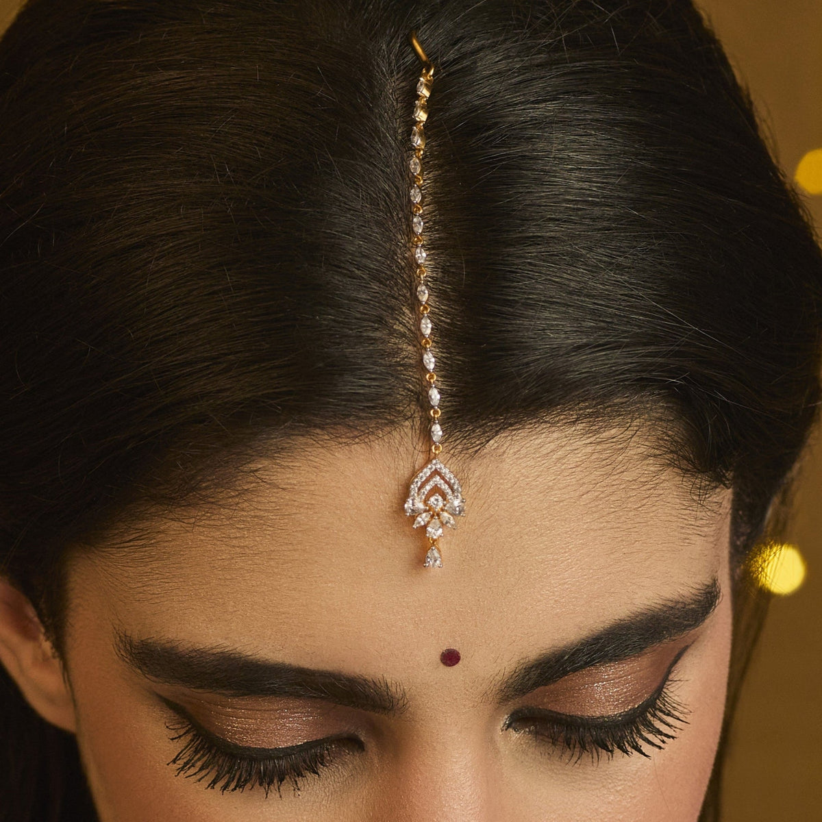 Hair Accessory Vyara CZ Silver Maang Tikka