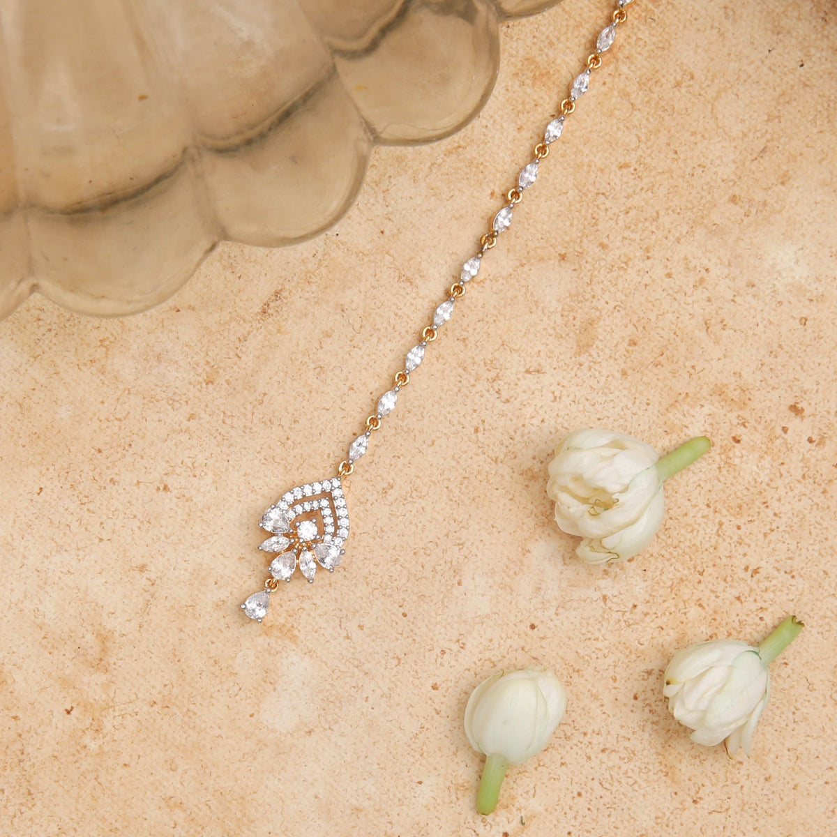 Hair Accessory Vyara CZ Silver Maang Tikka