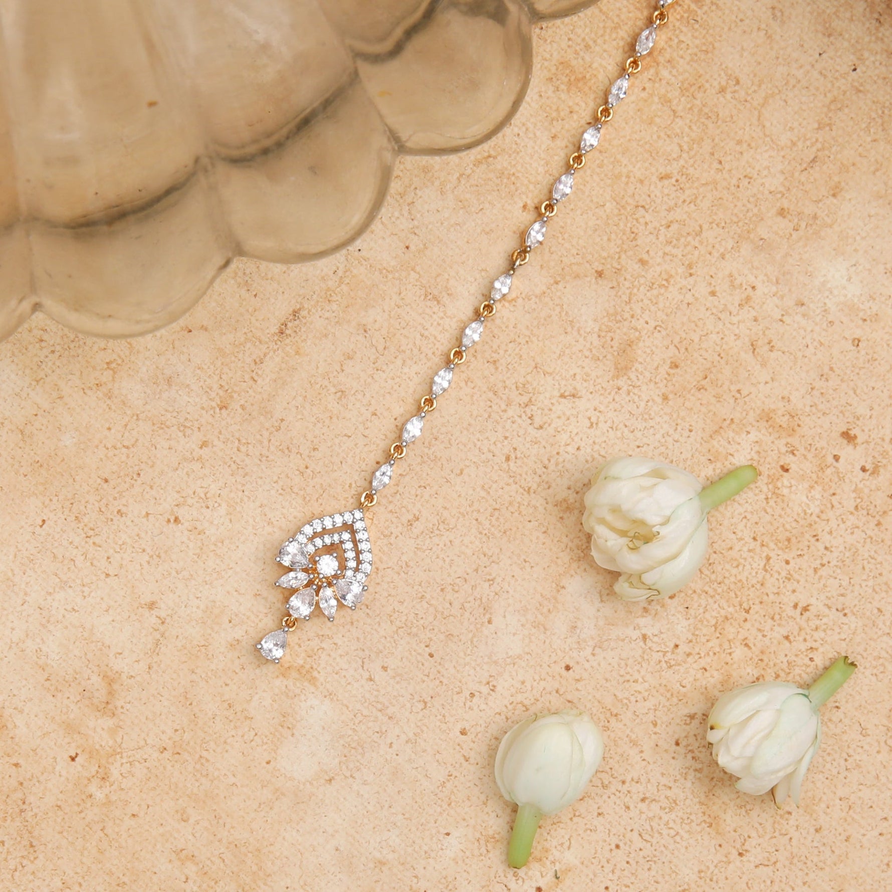 Hair Accessory Vyara CZ Silver Maang Tikka