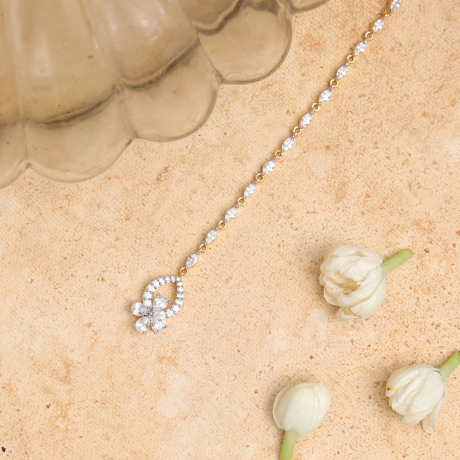 Hair Accessories Amira CZ Silver Maang Tikka