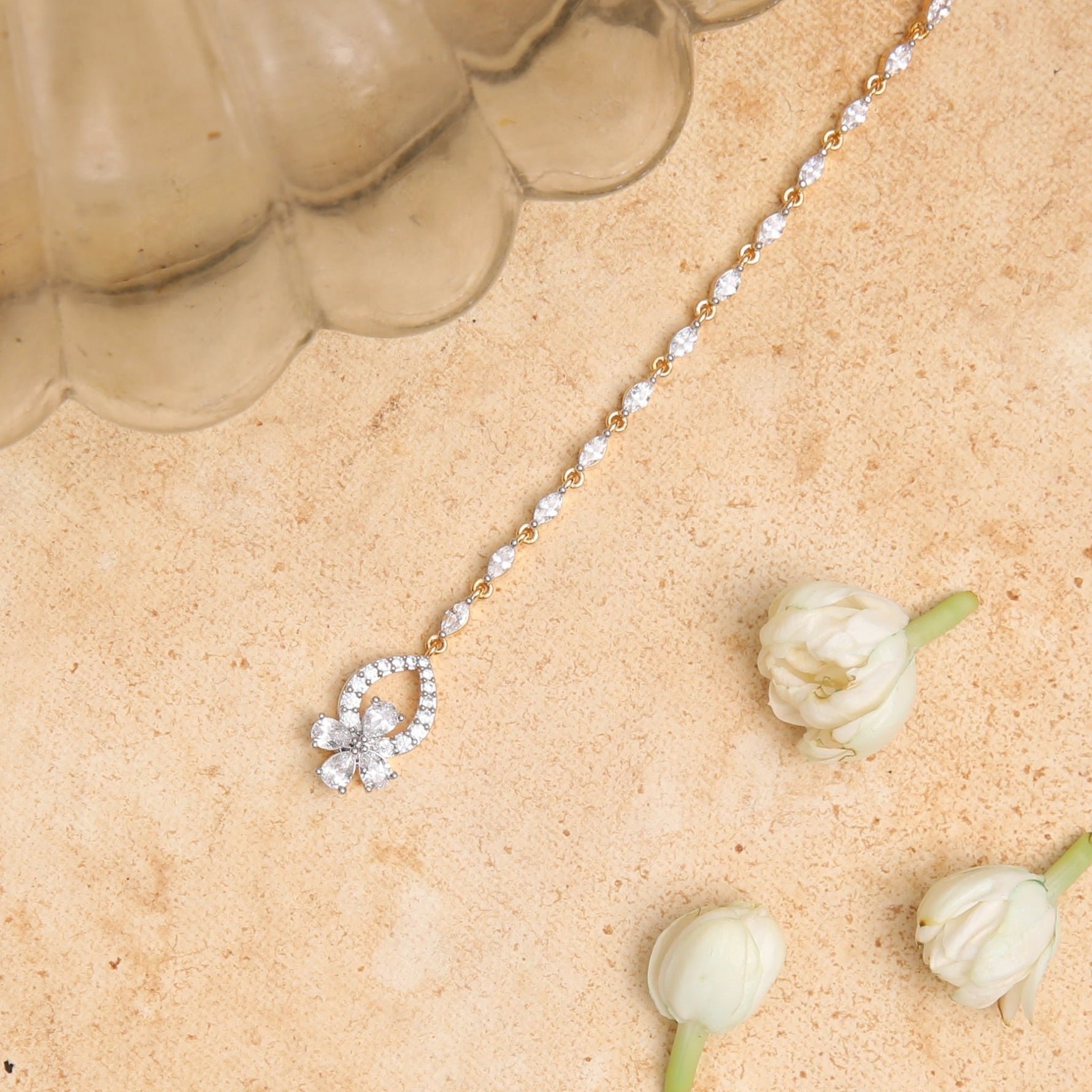 Hair Accessories Amira CZ Silver Maang Tikka