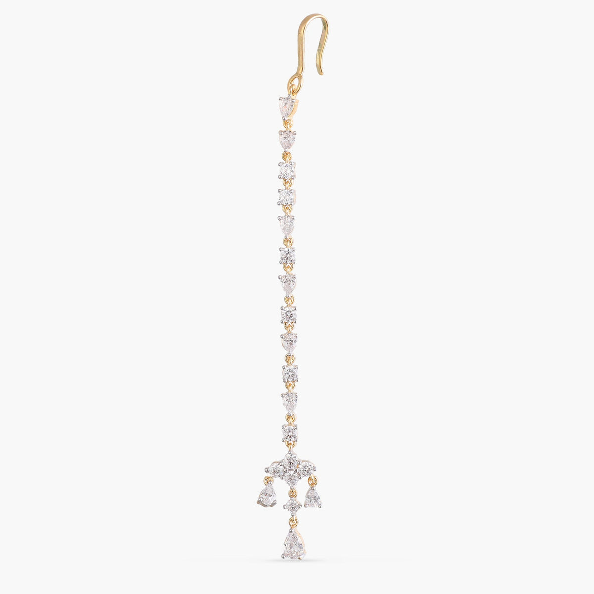 Ishya CZ Drop Silver Maang Tikka