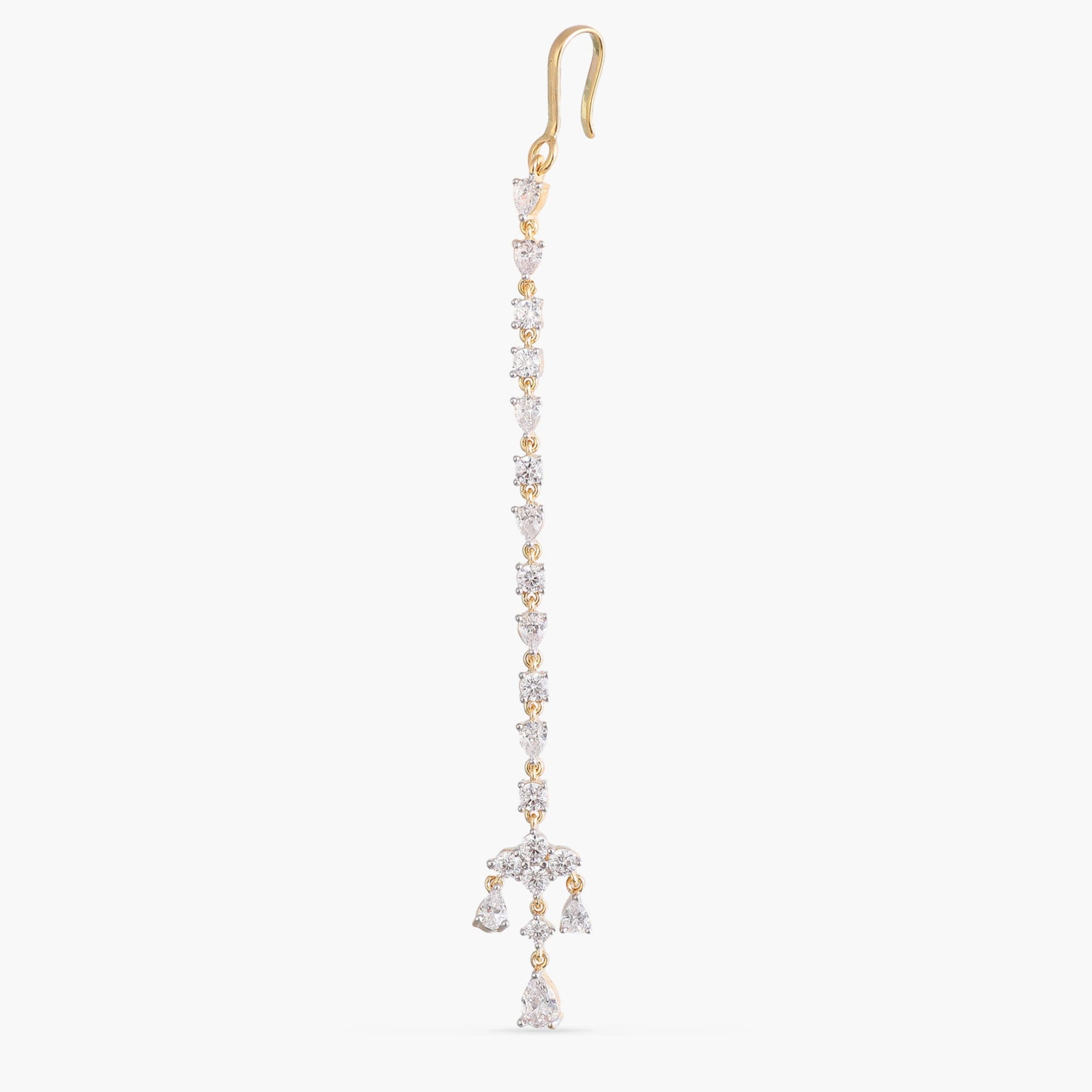 Ishya CZ Drop Silver Maang Tikka