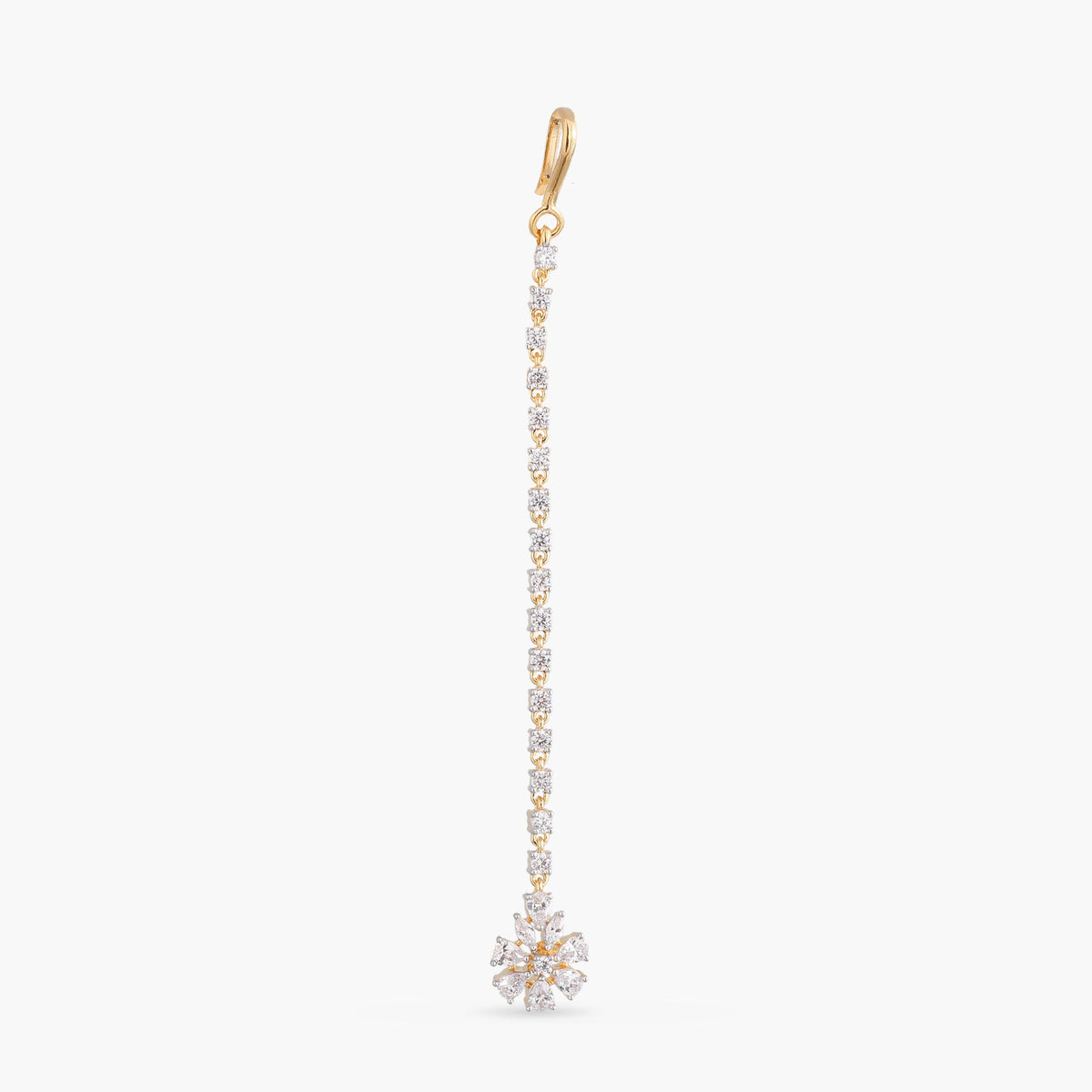 Nivara Floral CZ Silver Maang Tikka