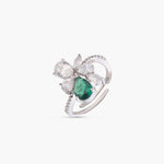 Finger Ring Orya Floral CZ Silver Ring