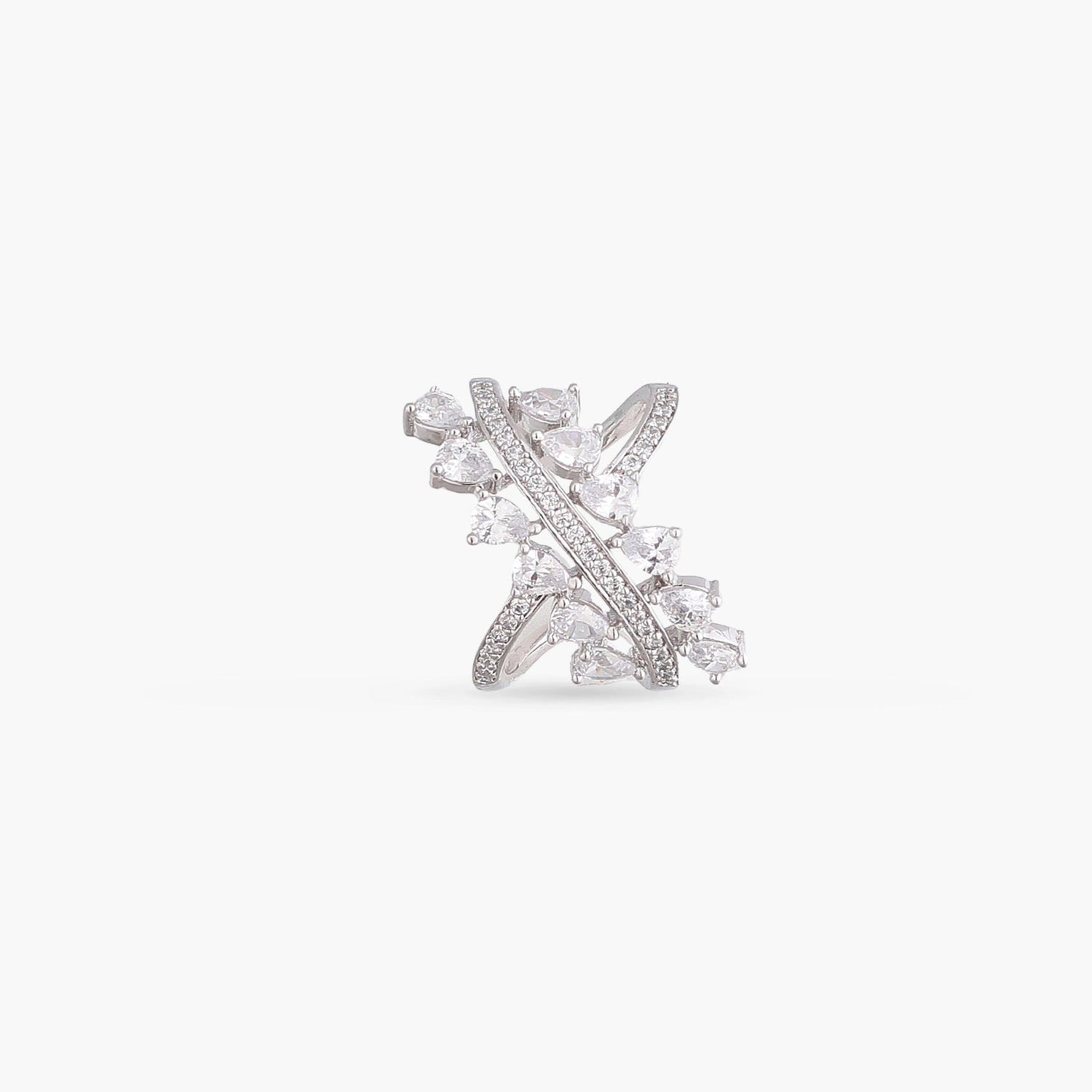 Finger Ring Myra CZ Cocktail Silver Ring
