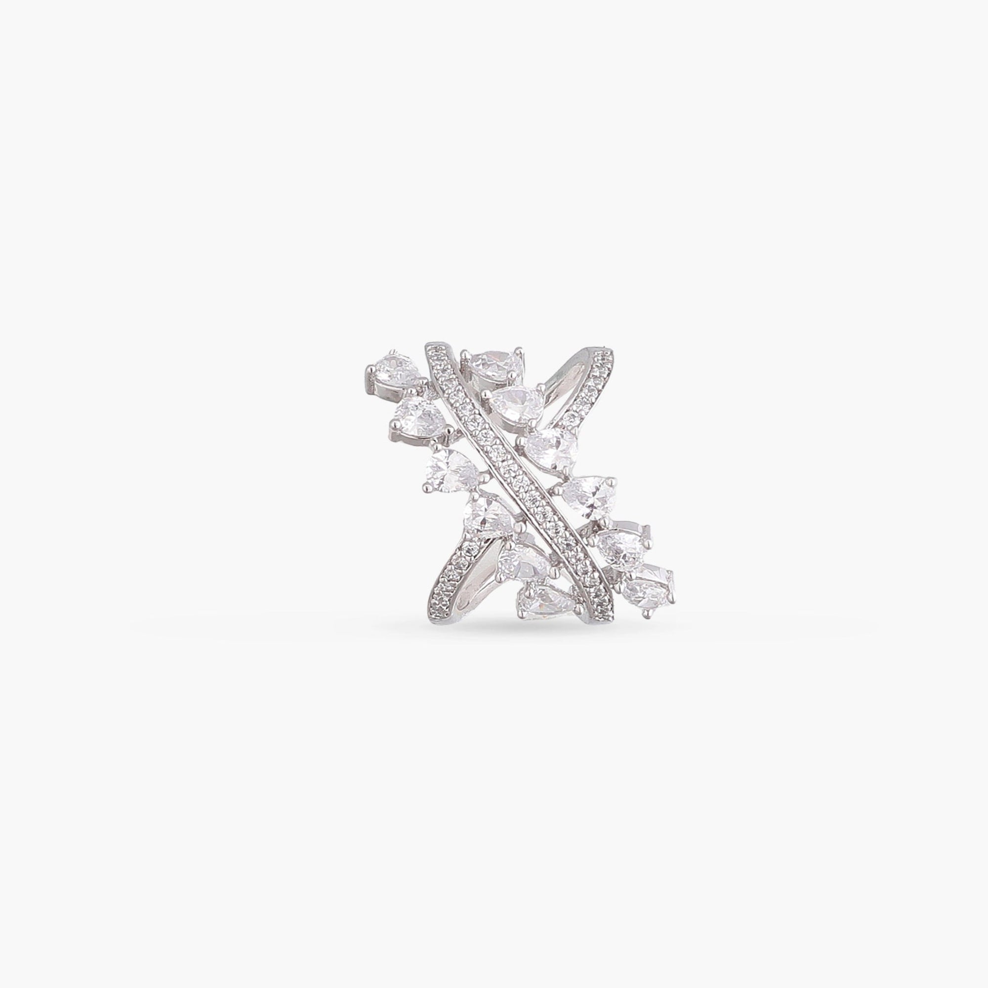 Myra CZ Cocktail Silver Ring