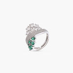 Finger Ring Kiara CZ Cocktail Silver Ring