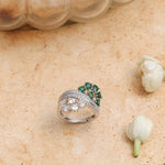 Finger Ring Kiara CZ Cocktail Silver Ring