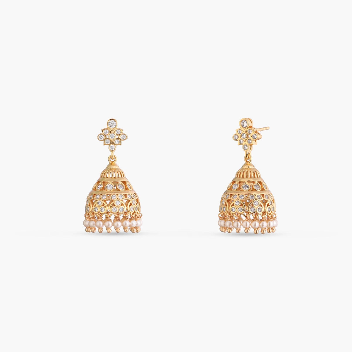 Earrings Veyna CZ Silver Jhumka Earrings
