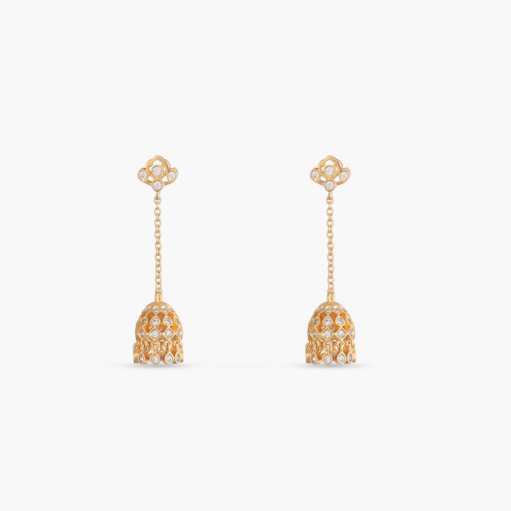 Earrings Ishira CZ Silver Jhumka Earrings