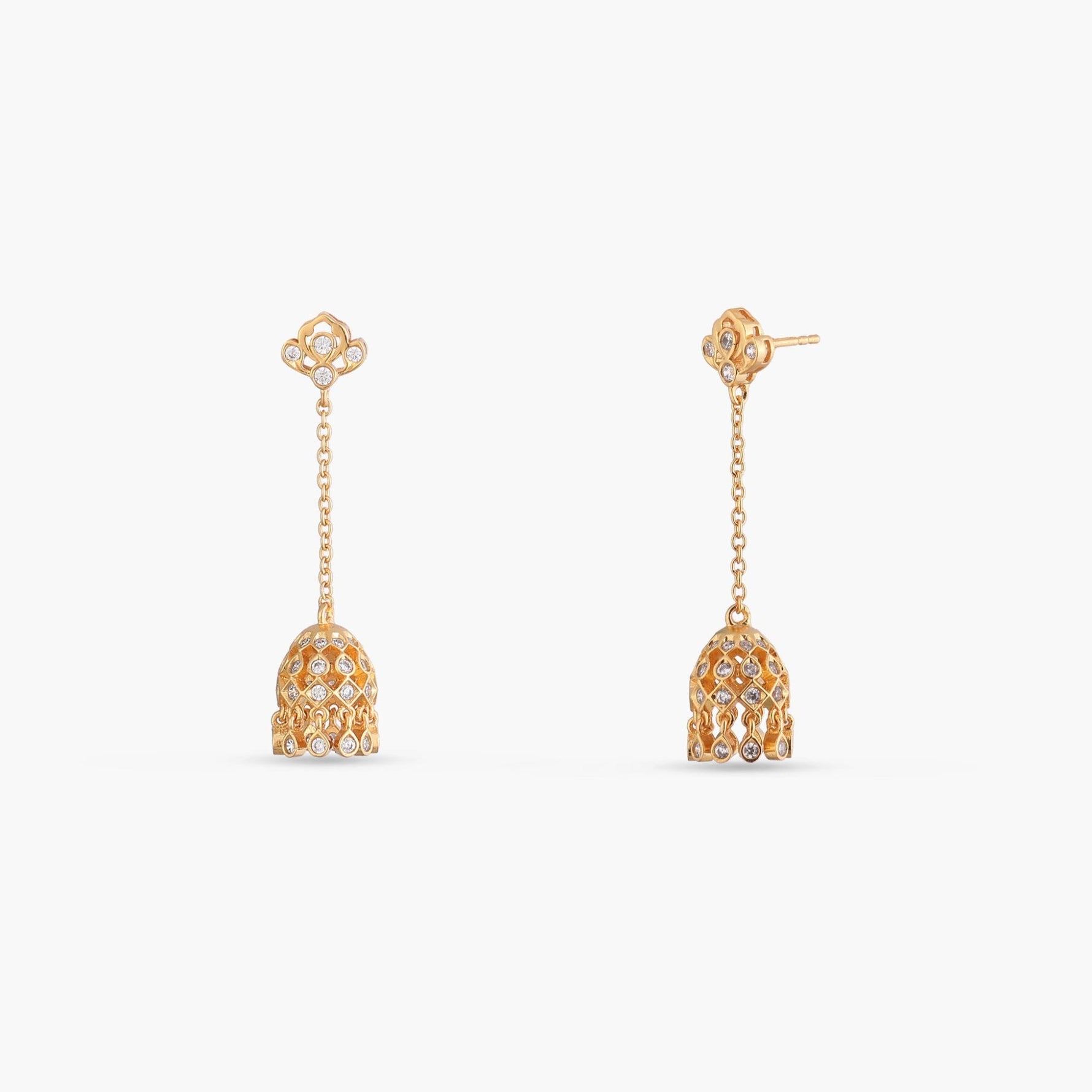 Earrings Ishira CZ Silver Jhumka Earrings