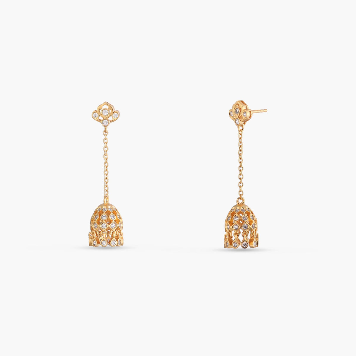 Ishira CZ Silver Jhumka Earrings
