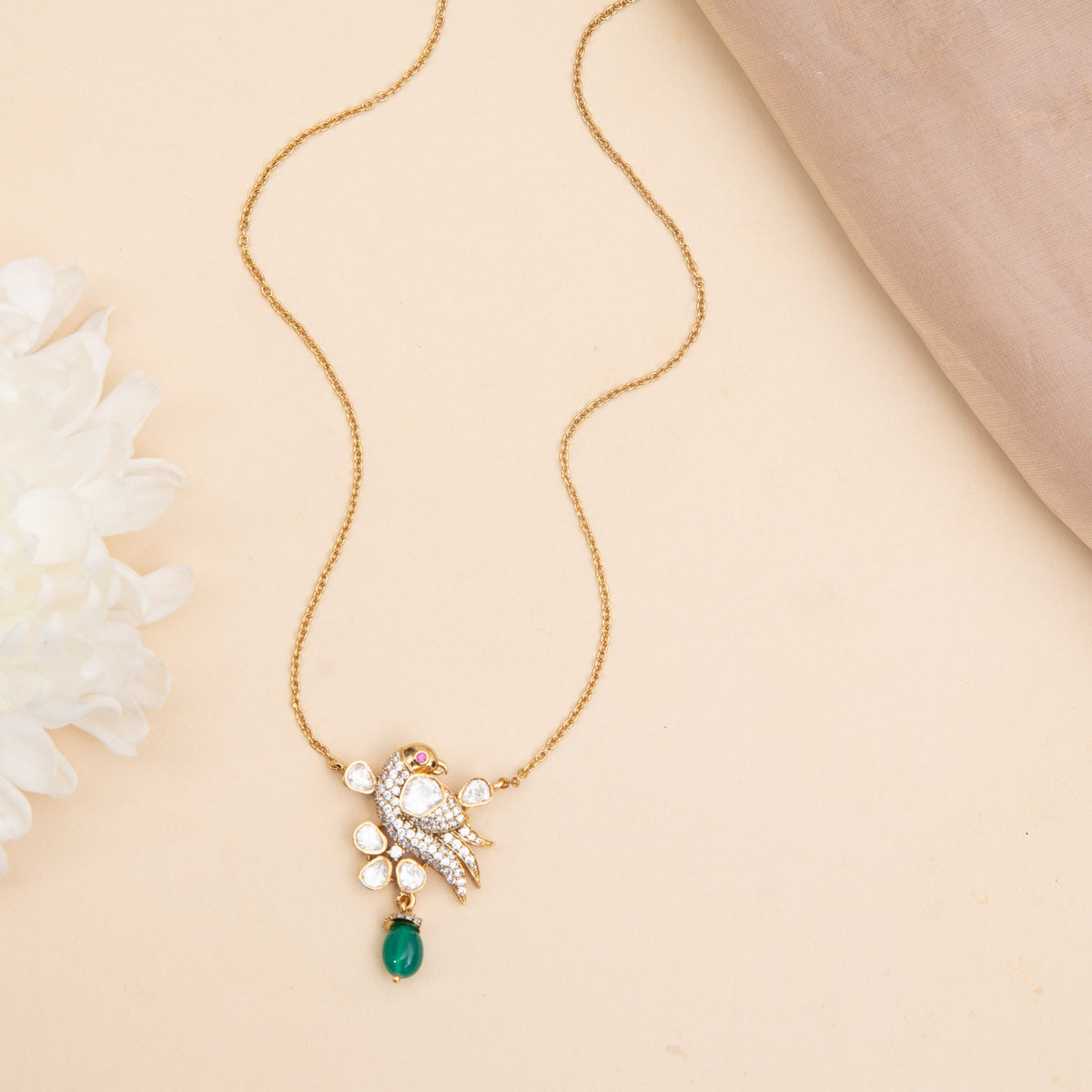 Rumi Moissanite Silver Pendant
