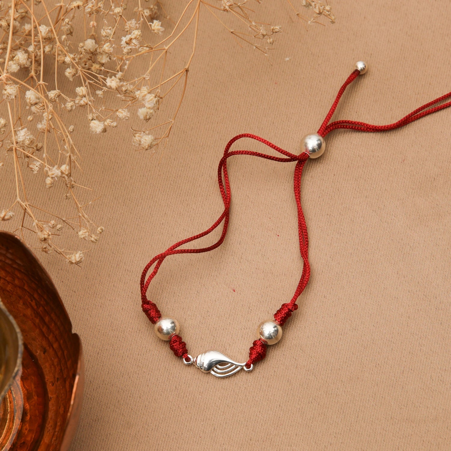 Divya Shankh Silver Rakhi